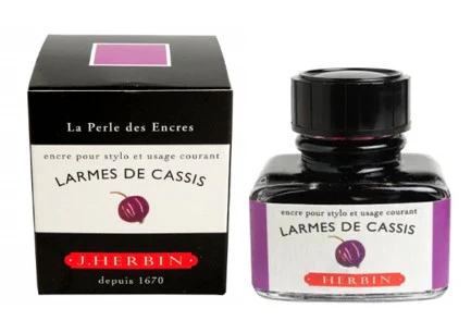 J.Herbin Fountain Pen 30ml ink bottle - Larmes De Cassis (Tears of Black Currant)