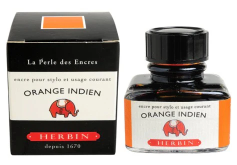 J.Herbin Fountain Pen 30ml ink bottle - Orange Indien (Indian Orange)