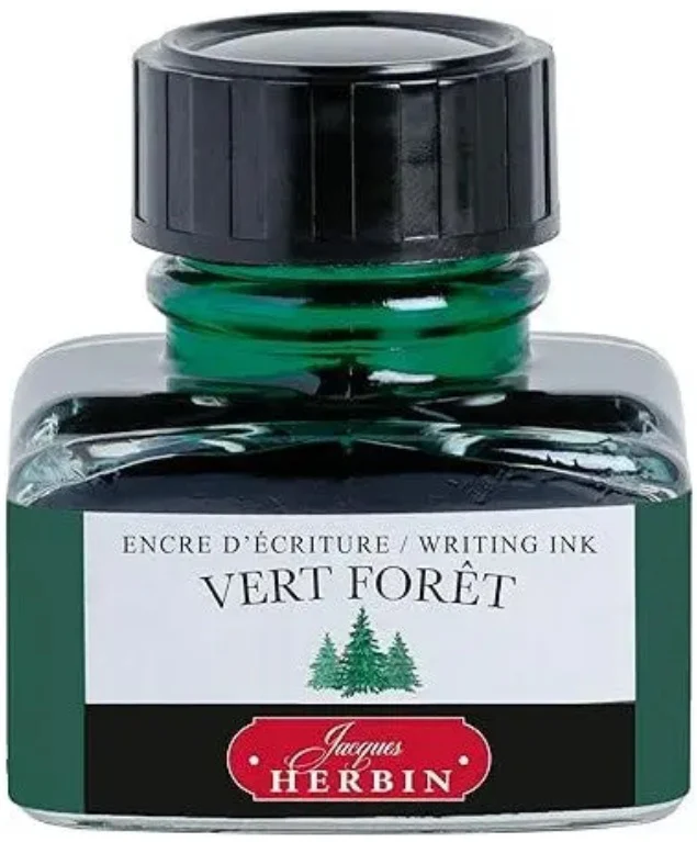 J. Herbin Fountain Pen Ink 30ml – Encre Vert Fôret La Perle des Encres (Forest Green)