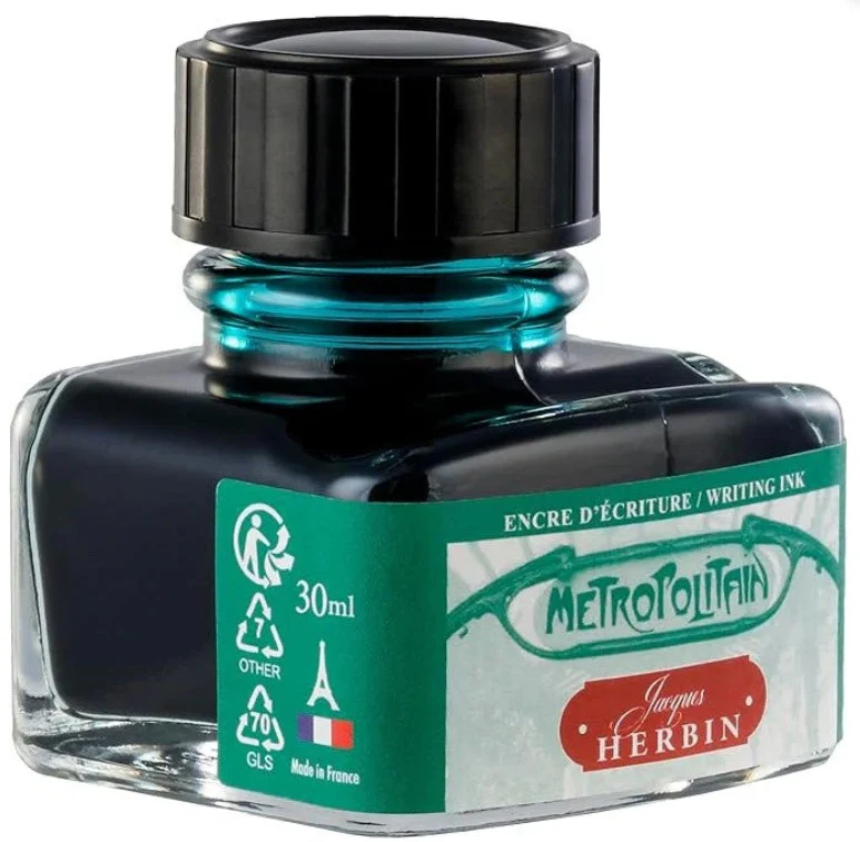 J. Herbin Fountain Pen Ink 30ml – Métro Parisien (Paris Metro Green)