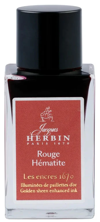J. Herbin Prestige 1670 Collection Gold Glitter 15ml Ink Bottle - Hematite Red