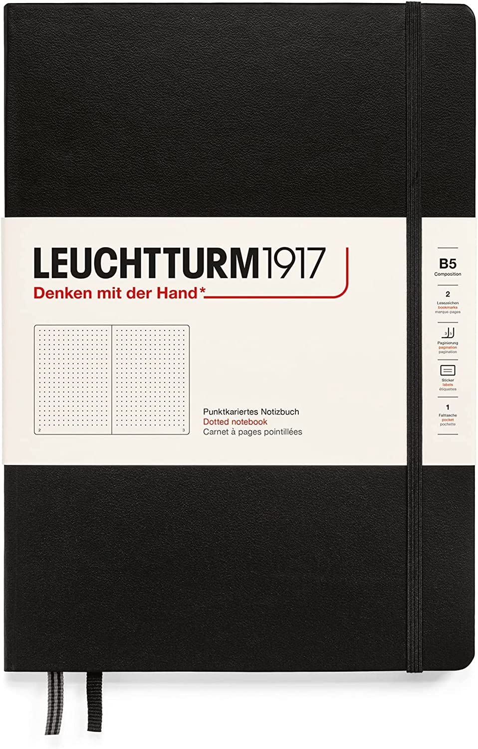 LEUCHTTURM1917 Composition (B5), Dotted Notebook, 219 pages - Black
