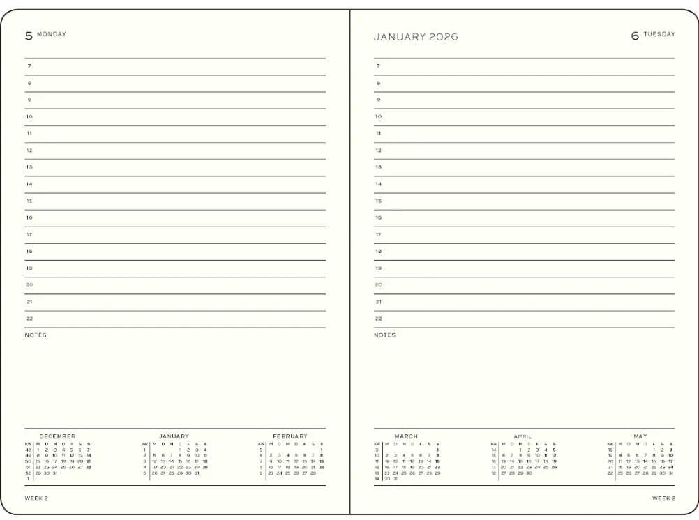 LEUCHTTURM1917 Daily Planner 2026 Medium (A5) English - Dusty Rose - Image 2
