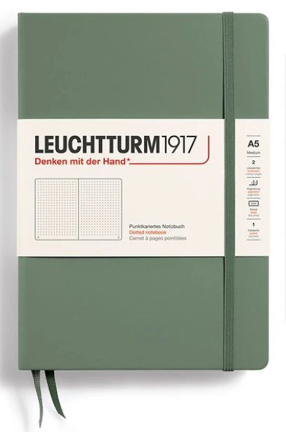 LEUCHTTURM1917 Hardcover Medium Notebook A5 Dotted - Olive
