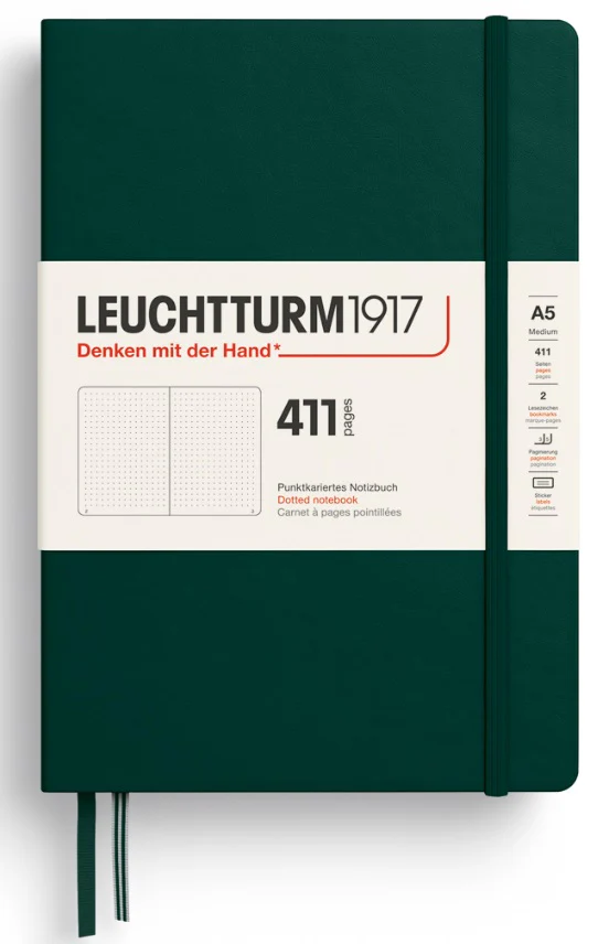 LEUCHTTURM1917 Hardcover Notebook Dotted Medium A5 - Forest Green