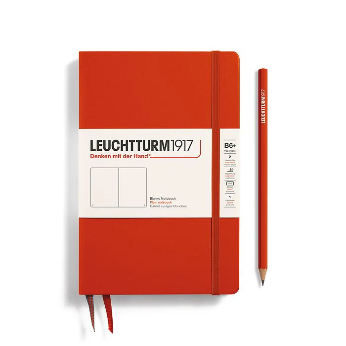 LEUCHTTURM1917 Hardcover Paperback (B6+) Plain - Fox Red