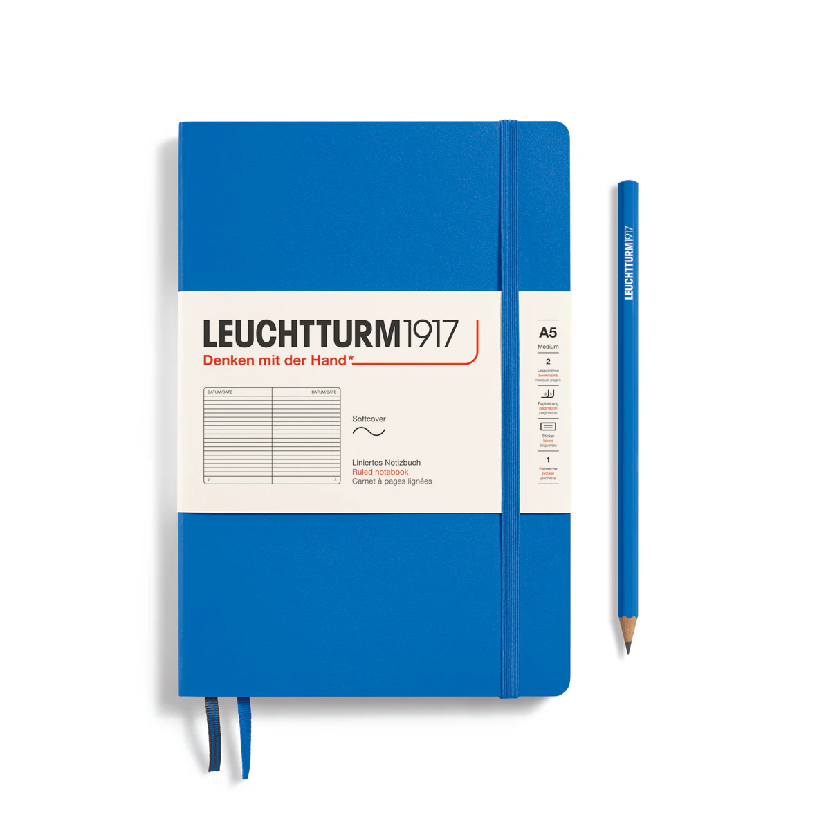 LEUCHTTURM1917 Medium A5 Softcover Notebook Ruled - Sky