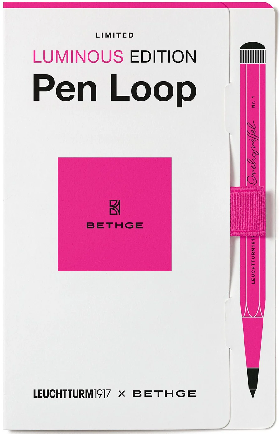 LEUCHTTURM1917 Pen Loop – Self-Adhesive Pen Holder – Luminous Pink - Limited Edition - Image 2