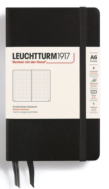 LEUCHTTURM1917 Pocket Notebook (A6) Hardcover Dotted - Black