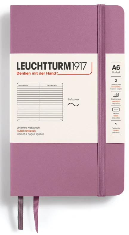 LEUCHTTURM1917 Softcover Ruled Notebook 123 Pages Pocket A6 Dusty Rose