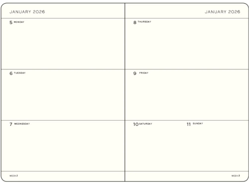 LEUCHTTURM1917 Softcover Weekly Planner 2026 Medium (A5) English - Dusty Rose - Image 2