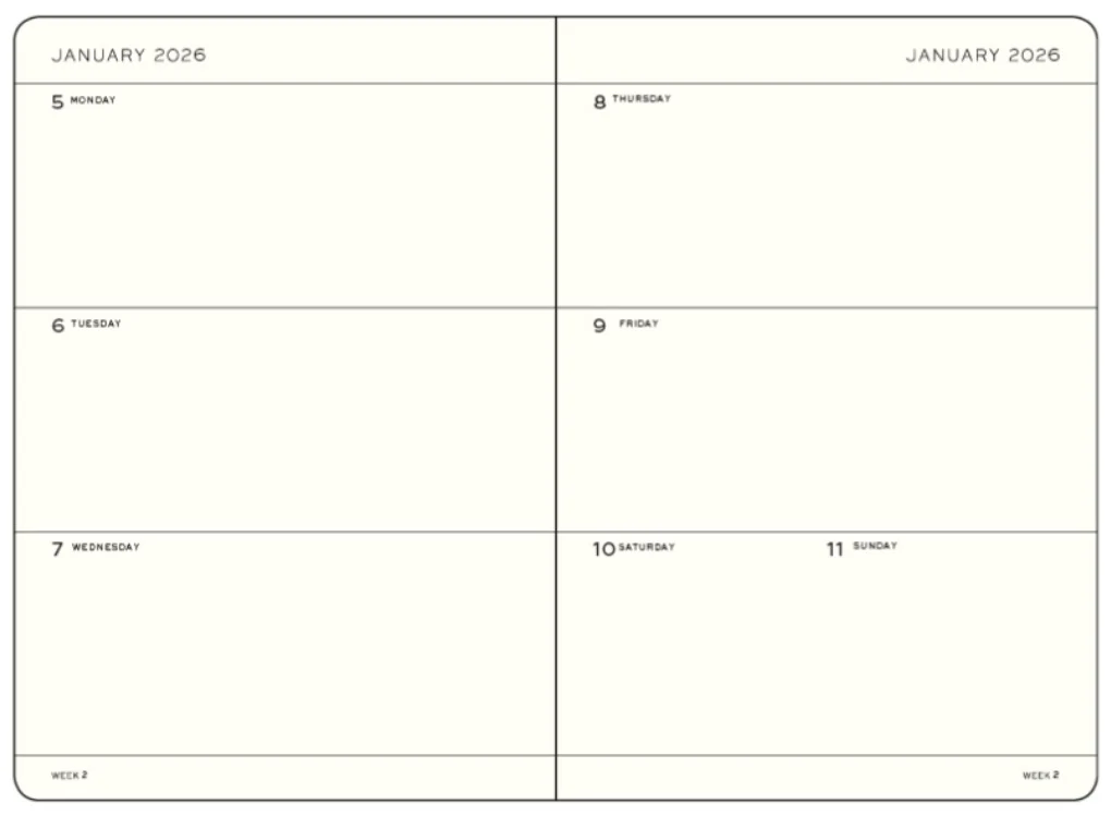 LEUCHTTURM1917 Weekly Planner 2026 Pocket (A6) English - Deep Sea - Image 2