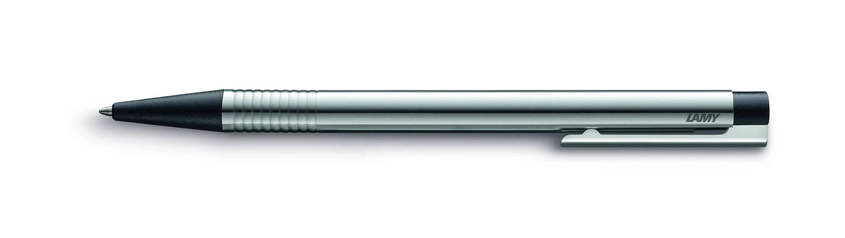 Logo Glossy Steel w/trim Ballpoint Pen