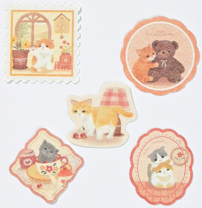 Mattari Animals Day Flake Stickers – Kitten - Image 2