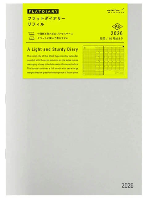 Midori Flat Diary Refill 2026 – A5
