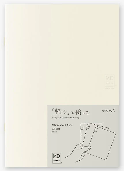 Midori MD Notebook Light - A5 Lined 3 pack