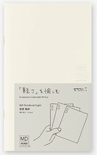 Midori MD Notebook Light Slim - B6 Lined/Ruled 3 pack