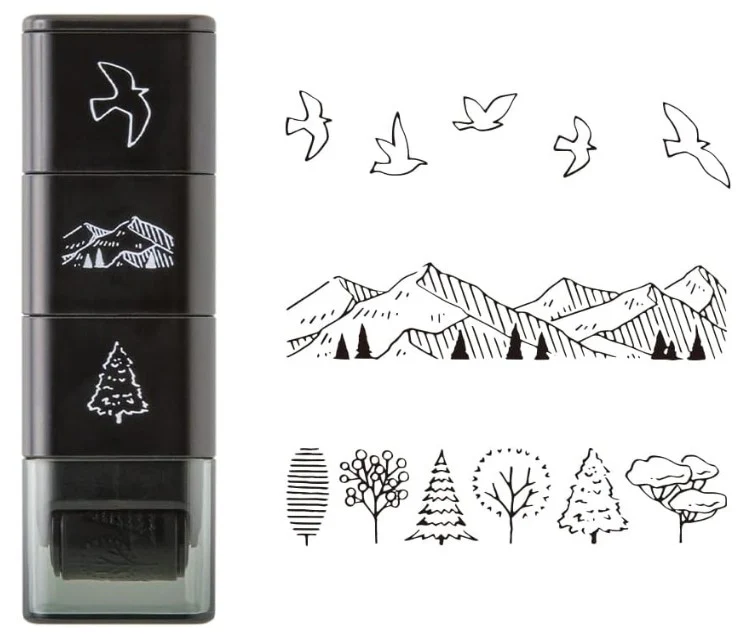 Midori Paintable Stamp Roller - Mountain View - Image 2