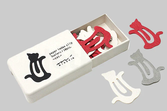 Midori Paper Index Clips - Cat - 3 Colors (18 Pieces) - Image 2