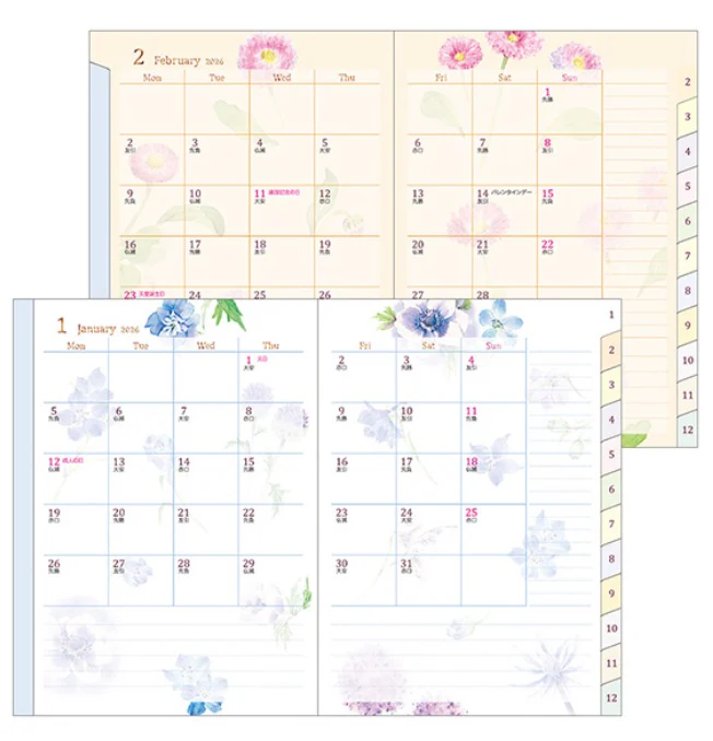 Midori Pocket Diary 2026 - Country Time Flower - A6 - Image 4