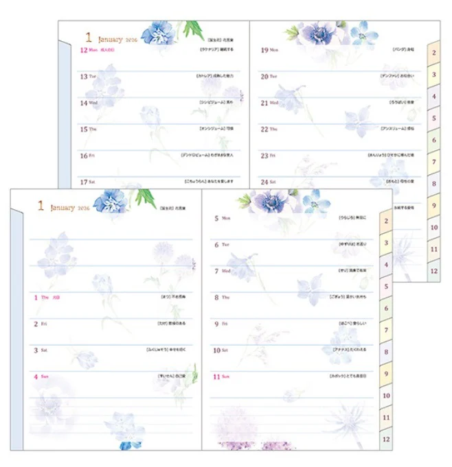 Midori Pocket Diary 2026 - Country Time Flower - A6 - Image 5