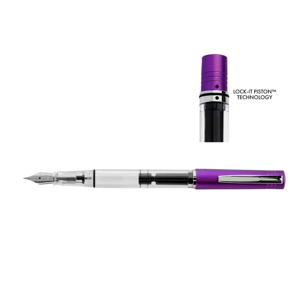 Monteverde USA MP1 Lock-It Piston Technology Fountain Pen Purple Frost