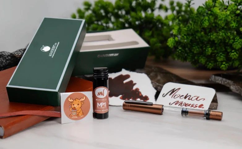 Monteverde USA MP1 Piston Mocha Mousse Fountain Pen + 15 ml Ink Bottle Set - Image 2