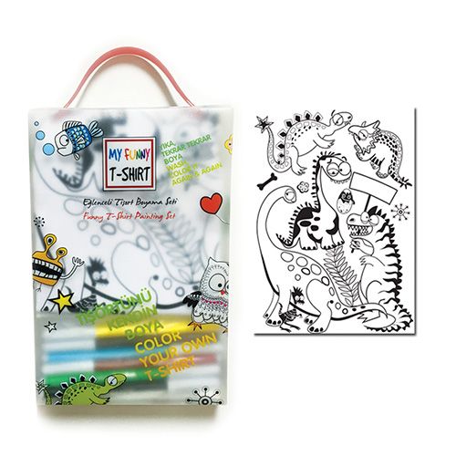My Funny T-Shirt Coloring Set, Dino, Age 4-7