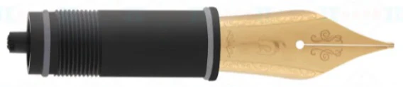 Nahvalur No. 6 Stainless Steel Fountain Pen Nib – Gold Plate with Plastic Feed