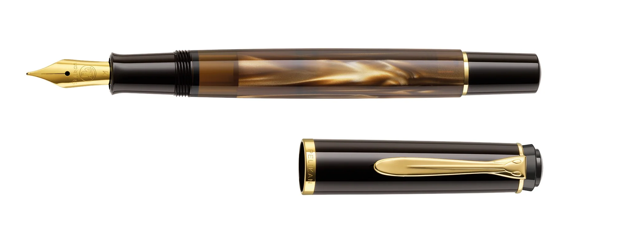 Pelikan M200 Classic Brown Marble Brown 24kt Gold Plated