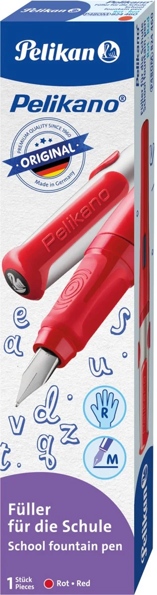 Pelikan Pelikano P480 Original Fountain Pen - Medium Nib - Red - Image 3