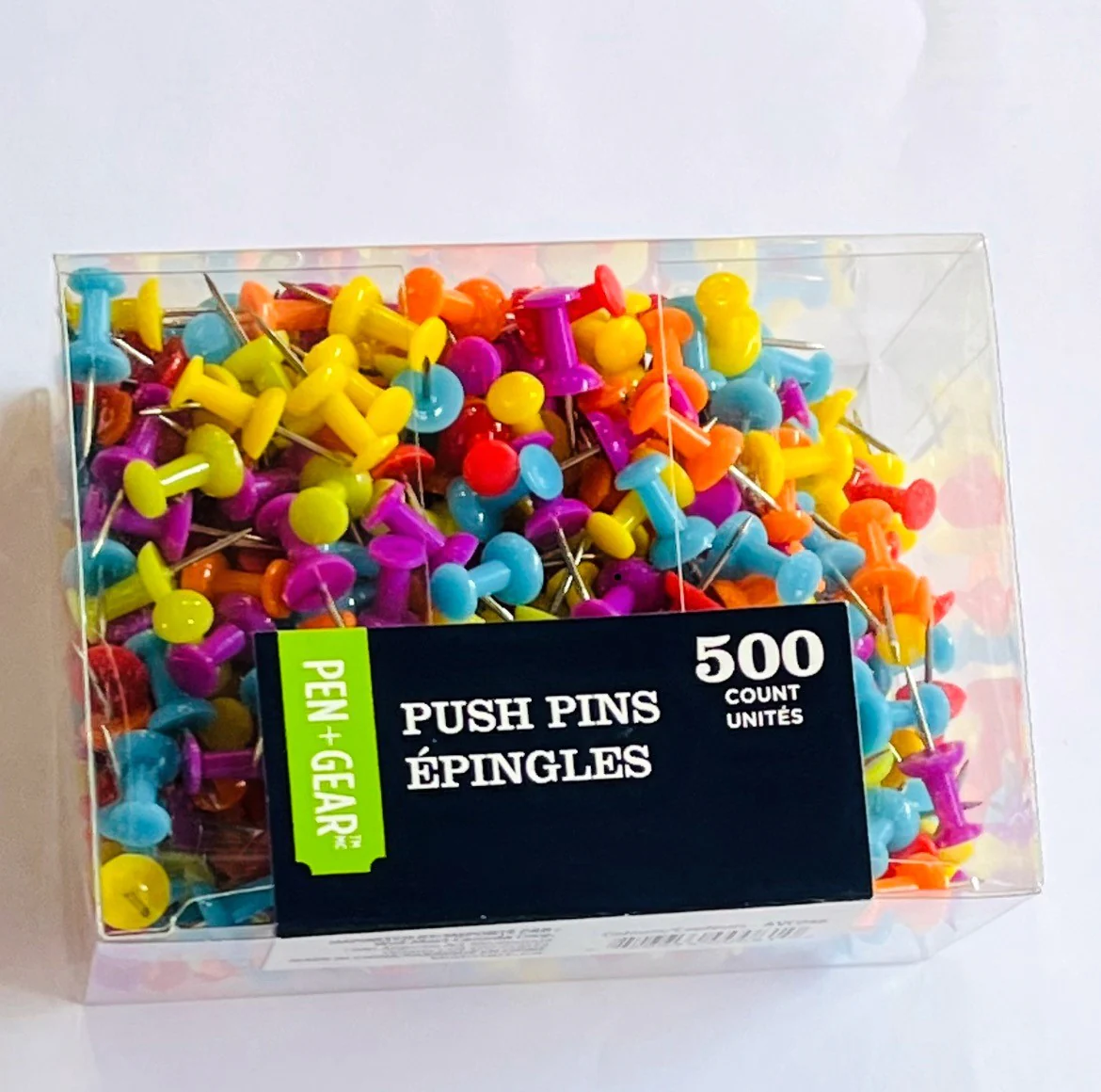 PEN+GEAR Assorted Colours Push Pins, 500 Units