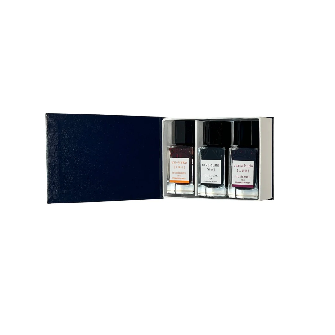 Pilot Iroshizuku Set of 3 Inks (15ml) : Yu-yake, Take-sumi, Yama-budo