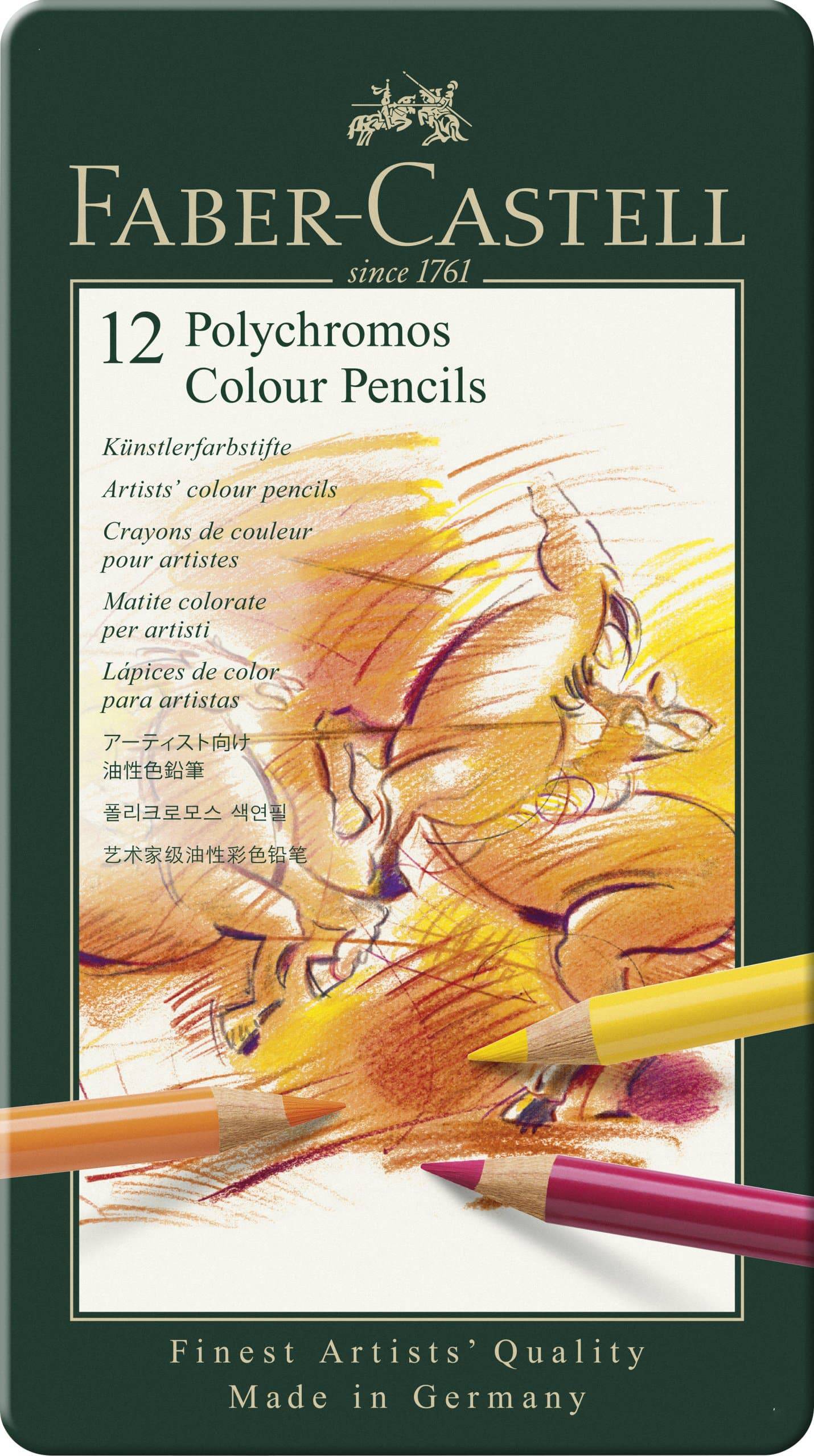 Polychromos Artists' Pencils - Tin of 12 Pencils