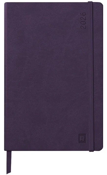 Rhodia 2026 Pocket Size Hard Cover Weekly Planner Vertical Grid Agenda - Eggplant