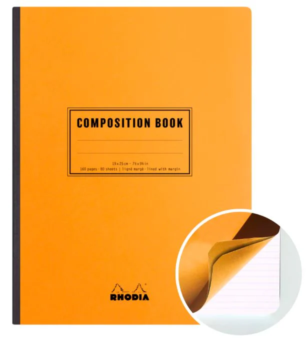 Rhodia Sewn-bound Composition Book Lined+Margin B5 – Orange