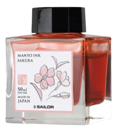 Sailor Manyo Bottled Fountain Pen Ink 50ML - SAKURA