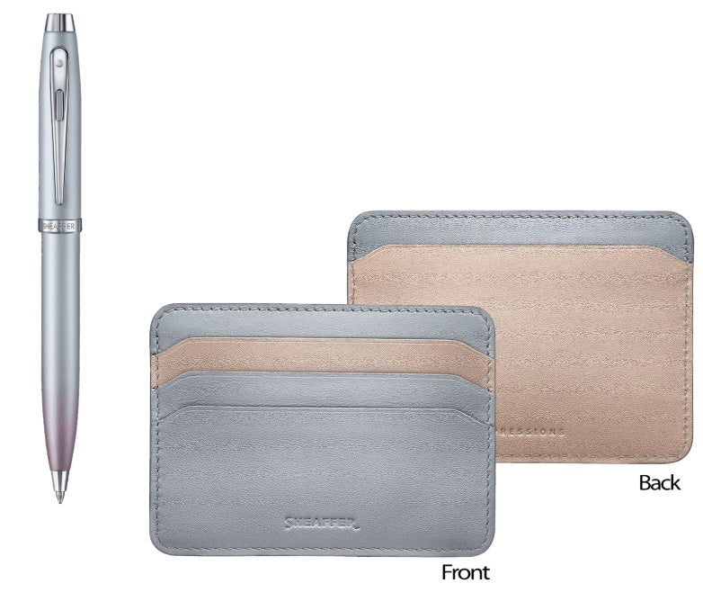 Sheaffer 100 Expressions Pearlised Ballpoint Pen and Credit Card Holder Gift Set - Image 2