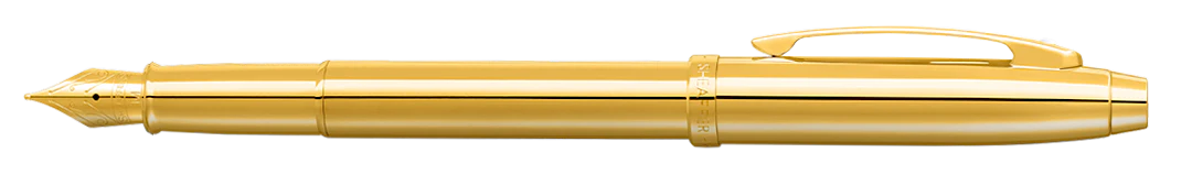 Sheaffer 100 Fountain Pen - Glossy PVD Gold with Gold Trim