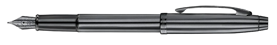 Sheaffer 100 Fountain Pen - Shiny Dark Grey Gunmetal with PVD Trim