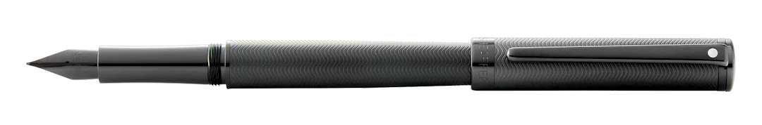 Sheaffer Intensity Engraved Fountain Pen - Matte Black with Polished Black Trim