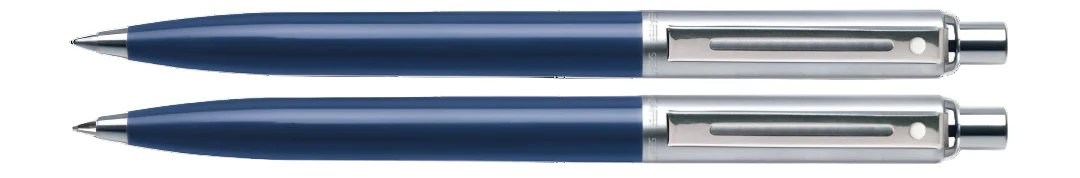 Sheaffer Sentinel Ballpoint Pen and Mechanical Pencil Set - Blue Barrel with Brushed Chrome Cap
