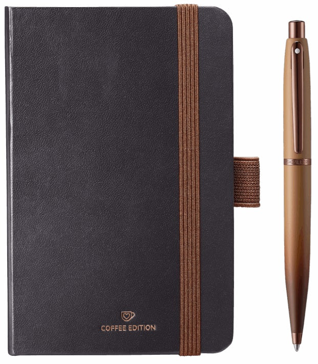 Sheaffer VFM Coffee Edition Matt Brown Ballpoint Pen and Small Notebook Gift Set - Image 2