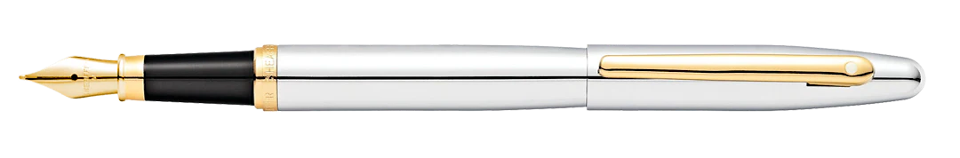 Sheaffer VFM Fountain Pen - Polished Chrome with Gold Trim