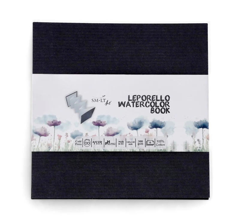SM-LT Leporello Watercolor Book - 140x140mm
