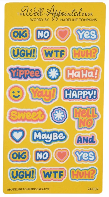 The Well-Appointed Desk Wordy Sticker Sheet (24-007)