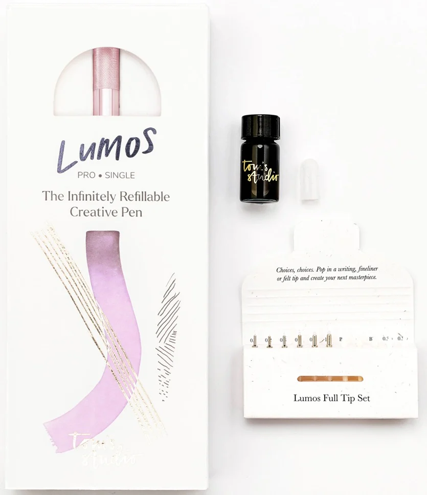 Tom's Studio Lumos Pro – Refillable Multi-Tip Pen – Rose Gold (Single Tip) - Image 2