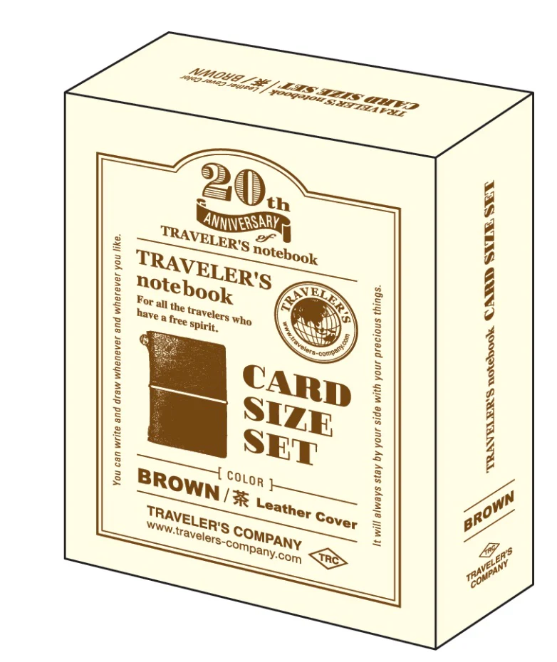TRAVELER'S Notebook Card Size 20th Anniversary Set – Brown (Pre-Order) - Image 3