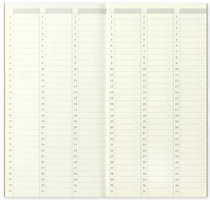 TRAVELER'S Notebook Refill 018 Weekly Free Vertical Diary - Regular Size - Image 3