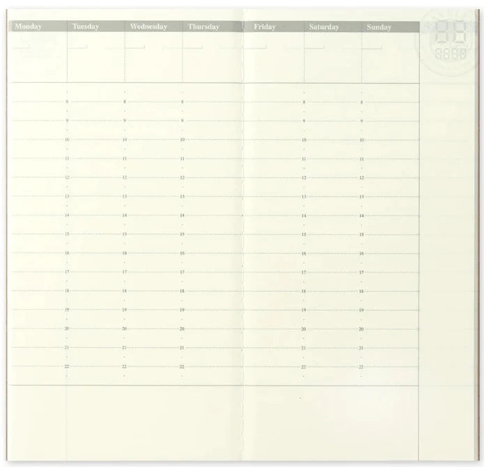 TRAVELER'S Notebook Refill 018 Weekly Free Vertical Diary - Regular Size - Image 4
